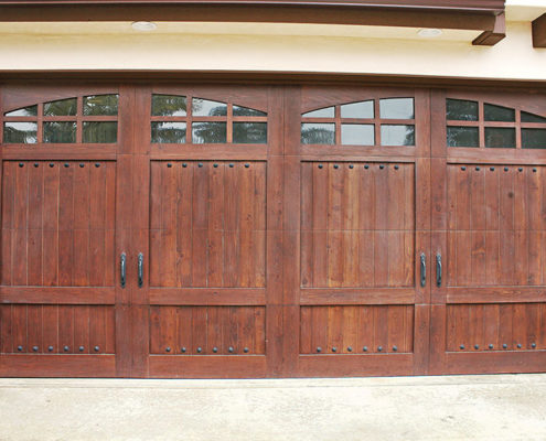 Stain Grade Custom Wood Garage Doors